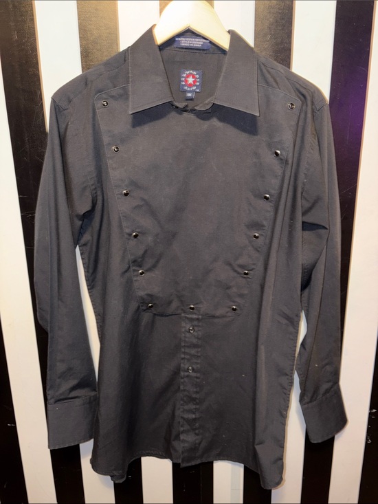 Panhandle Slim Other - Panhandle Slim Black Men's Dress Shirt Pearl Snap Bib Front Detail Size Medium